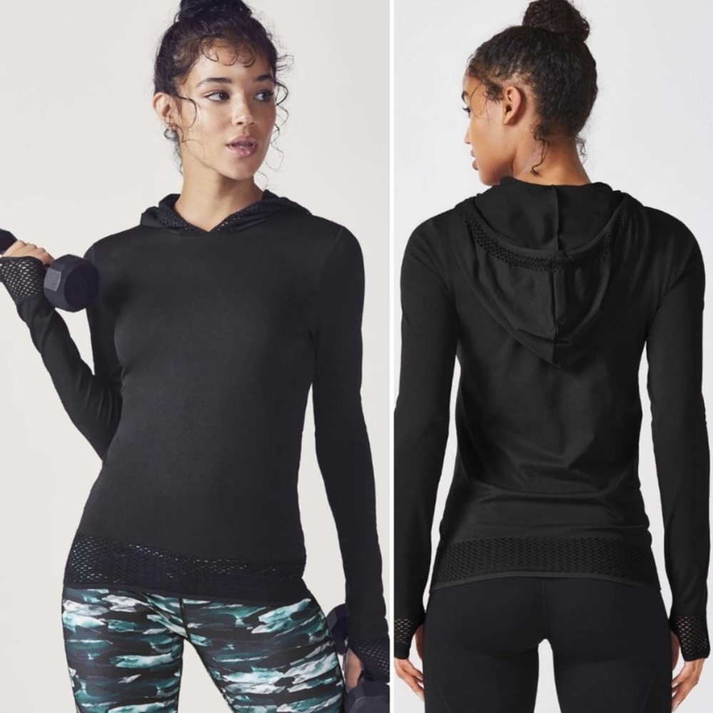 Fabletics mesh detail hooded shirt